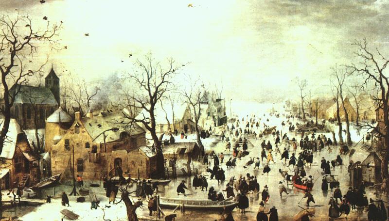AVERCAMP, Hendrick A Scene on the Ice near a Town  f oil painting picture